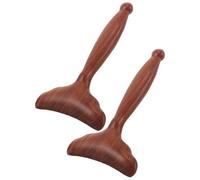 Abaodam Herramienta Diseño Ergonómico de Madera de Masaje Guasha 2piezas en Forma de Abanico Portátil para Cuidado Facial en Spa y Uso en Casa