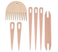 Abaodam Herramienta para Manualidades de Bricolaje 5 Agujas de Crochet y Peine de Tejido para Telar Manual en Madera, Kit para Hacer Tapices y Accesorios para Tejedora