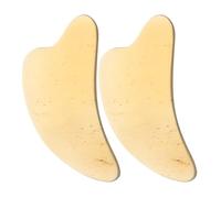Abaodam Herramientas Faciales Gua Sha de Cuerno de Buey Natural Set de 2 Tablas de Raspado Gruesas para Masaje Facial Reducción de Bolsas y Ojeras Cuidado Antiedad y Mejora Absorción