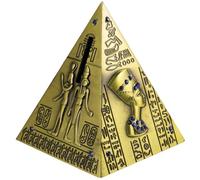 Abaodam Hucha Metálica Forma de Pirámide Retro, Artesanía Decorativa para Sala de Estar y Oficina, Modelo Pirámide de Metal Funcional