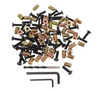 Abaodam Insertos Roscados para Muebles de Madera, Insertos Roscados Hexagonales de Metal, Rosca Interior 1/4-20, Rosca Larga, para Ensamblaje de Muebles en Madera y Hogar