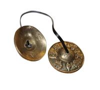 Abaodam Instrumento de Percusión de Nepal de Cobre Dorado Portátil Sonido Agradable para Meditación y Mindfulness de Campanas de Platillo