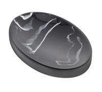 Abaodam Jabonera Bandeja para Jabón Negro Diseño de Mármol de Resina Estilo Nórdico, Práctica Sistema de Drenaje Adecuado para Baño y Hogar