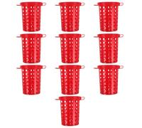 Abaodam Jaula para Cebo de Pesca 20 Piezas Cesta de Plástico Rojo Orificios Grandes Soporte Reutilizable para Camarones Cangrejos y Langostinos Equipo para Pesca al Aire Libre