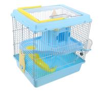 Abaodam Jaula Portátil para Hámster con Estructura de Dos Rueda de Ejercicio Botella de Agua y Comedero Diseño de Castillo para Transporte y Hábitat Espacioso para Pequeños Roedores