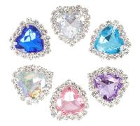 Abaodam Joyas para Zapatos Clip de Vidrio 6 Piezas Multicolor, Hebillas Decorativas de Cristal para Mujer, Adornos Brillantes para Calzado Casual y Fiesta, Accesorios Desmontables, Tamaño Único