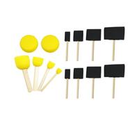 Abaodam Juego de 15 Pinceles de Esponja Redondos Mango de Madera, Esponjas para Pintar Preescolar, Kit de Pinceles Lavables para Manualidades y Arte Infantil
