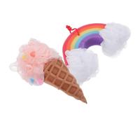 Abaodam Juego de 2 Esponjas de Baño Forma de Helado Suaves y Resistentes, Accesorios para Ducha, Adecuado para Limpiar la Piel Delicadeza