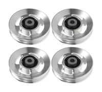 Abaodam Juego de 4 Poleas de Aluminio de 90 Mm Rodamiento, Sistema de Poleas para Cable de Gimnasio en Casa, Accesorio Silencioso para Máquina de Ejercicios y Entrenamiento de