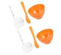 Abaodam Juego de 6 Piezas de Cuencos para Mascarilla Facial Color Dorado, Herramienta para Mezclar Mascarillas de Belleza de Plástico Pp, con Espátula y Taza Medidora, Adecuado para Uso
