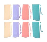 Abaodam Juego de 8 Bolsas de Malla para Jabón en Barra Cordón, Accesorio para Baño y Ducha, Soporte Práctico para Masaje y Limpieza Corporal