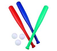 Abaodam Juego de Béisbol para 6 Piezas 3 Bates de Colores Rojo, Verde y Azul, 3 Balones de Béisbol, Juguetes Deportivos al Aire Libre para Práctica y Juego en Jardín