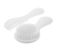 Abaodam Juego de Cepillo y Peine para Recién Nacido Cerdas Suaves para Eliminar Costra Láctea, Diseño Amigable para Ñiño, 2 Piezas de Plástico Blanco para Masaje del Cuero Cabelludo