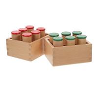 Abaodam Juego de Cilindros de Sonido Montessori de Madera, Juguete Sensorial Auditivo para Entrenamiento Infantil, 1 Set Educativo para Desarrollo Cognitivo y Concentración en Pequeños