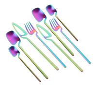 Abaodam Juego de Cubertería de Acero Inoxidable 8 Piezas Colgador, Apto para Cocina y Restaurante, Set Versátil y Fácil de Limpiar en Lavavajillas