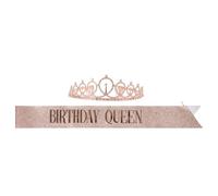 Abaodam Juego de Diadema y Banda Dorada para Niña en Aleación, Accesorios Creativos para Fiesta de Cumpleaños y Suministros Decorativos