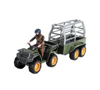 Abaodam Juego de Granja DIY Figura de Conductor y Motocicleta de Juguete, Adorno en Miniatura para Micropaisajes, Modelo de Simulación Agrícola, Set de Montaje Educativo