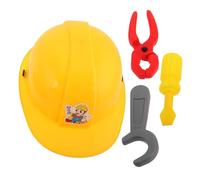 Abaodam Juego de Herramientas Casco de Plástico Realista, Alicates, Destornillador y Llave Inglesa, Kit de Reparación Educativo para Juegos de Simulación y Representaciones Teatrales,