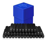 Abaodam Juego de Herramientas de Perforación de Números de Acero al Carbono Negro para Grabado de Nombres y Diseños Decorativos Adecuado para Aficionados y Fabricantes