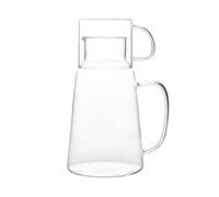 Abaodam Juego de Jarra y Vasos de Vidrio Resistentes al Calor Capacidad Grande y Control de Cantidad de Agua Hogar