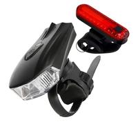 Abaodam Juego de Luces para Bicicleta Recargables USB Luz Delantera Doble Sensor y Luz Trasera Roja Bs-216 Kit de Seguridad para Ciclismo Nocturno