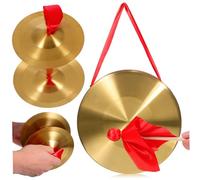 Abaodam Juego de Mini Instrumentos Musicales par de Platillos de Gong de Cobre Percusión Manual Gong Chino Gong de Ópera para Escuelas Y Orquestas