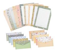 Abaodam Juego de Papel de Carta y Sobres A5 Estampado Floral en Papel, 10 Sets Elegantes para Escribir Notas y Correspondencia en Cumpleaños Varios estilos