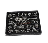 Abaodam Juego de Rompecabezas de Inteligencia 25 Piezas, Anillos de Rompecabezas Metálicos Adultos, Juego de Mesa Educativo para Estimular el Cerebro y Desarrollo Cognitivo