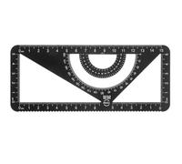 Abaodam Juego de Transportador Triangular de Aleación de Aluminio Negro, Regla de Medición de Dibujo Multifuncional, Escuadra y Cartabón para Material Escolar y Oficina, Set Profesional