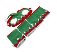 Abaodam Juego de Vendas para Patas de Caballo y Gorro Navideño de Terciopelo, 1 Set, Diseño Transpirable y Cómodo, para Desfiles Navideños y Salto, para Caballo
