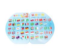 Abaodam Juguete Cognitivo Geográfico de Madera Banderas para Niños, Tamaño Pequeño, Educativo y Divertido, Desarrollo Temprano, Aprendizaje de Geografía, Juego Infantil de 36 Piezas