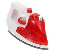 Abaodam Juguete de Reconocimiento Plancha Eléctrica Miniatura Roja, Mini Electrodoméstico Simulado, Modelo de Plancha Eléctrica de Escritorio sin Batería, Juguete Educativo