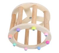 Abaodam Juguete de Rueda para Correr de Loro Periquito Juguetes de Lovebird Poste de Soporte de Loro Juguete Rompecabezas comedero para pájaros pequeños Juguetes para Loros de Madera