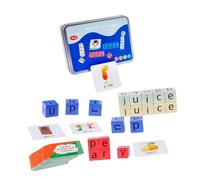 Abaodam Juguete Educativo Cubos de Letras para Emparejar Palabras Inglés con Tarjetas Herramienta Didáctica para Desarrollo Cognitivo Infantil