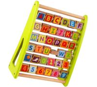Abaodam Juguete Educativo de Madera Multicolor para Aprendizaje del Alfabeto y Números, Estante de Letras y Cifras, Juguete de Educación Temprana y Desarrollo Cognitivo Infantil