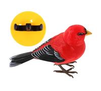 Abaodam Juguete Eléctrico para Pájaros Que Imita el Canto Sonidos Realistas, Adorno de Pájaro Robot de Plástico en Color Carmesí, Decoración Interactiva para Entretenimiento Infantil