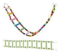 Abaodam Juguete Escalera para Jaula de Pájaros 12 Niveles Barras Verdes y Multicolor Percha Columpio Combinados para Loros y Pequeños Animales Material Seguro sin Químicos Accesorio de