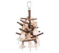 Abaodam Juguete Masticable Colgante Grande para Loros y Pájaros, Madera Natural de Manzano Hueso de Sepia, Accesorio para Jaulas Que Alivia el Estrés y Promueve el Bienestar