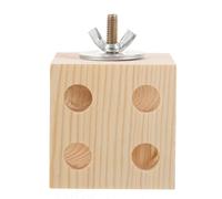 Abaodam Juguete Masticable para Loros de Madera Natural, Cubo Agujeros para Morder y Entretener, Accesorio para Jaula de Pájaros, Desarrollo de Inteligencia y Coordinación, Adecuado