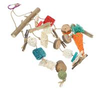 Abaodam Juguete para Morder Colgante para Hámster y Chinchilla De Madera De Manzana, Bola De Mimbre, Cuidado Dental para Mascotas Pequeñas, Accesorio para Jaulas