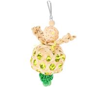 Abaodam Juguete para Pájaros Masticable de Fibras Naturales Trenzadas Campana, Color Verde, Resistente al Desgaste, Colgante para Jaulas, Adecuado para Periquitos y Loros en Aviarios