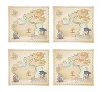 Abaodam Juguete para Pequeños Mapa de Piratas 4 Piezas Accesorio Interactivo para Juegos de Tesorería en Casa Adecuado para Fiestas Temáticas de Aventuras Infantiles