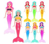 Abaodam Juguetes de Buceo para Piscina con Temática de Sirenas, Juego de 8 Piezas con Juguetes de Baño de Sirenas Submarinas para Niñas Pequeñas, Divertidos Modelos Flotantes.