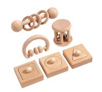 Abaodam Juguetes de Educación Infantil Temprana Sonajero de Madera Montessori Juguete de Agarre para Desarrollo Sensorial Niñas de Desarrollo y Sensoriales para Bebés Preescolares para Act