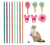 Abaodam Juguetes de Lana para Gatos 100 Piezas Tallos de Chenilla de Colores Surtidos Material DIY para Mascotas Palo de Peluche Seguro y Cómodo para Juego y Entretenimiento Felino