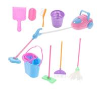 Abaodam Juguetes Educativos de Limpieza, Set de 9 Piezas Coloridas, Material Seguro, Herramientas de Limpieza Simuladas, Mini Equipo para Juego Doméstico y Desarrollo Color Aleatorio