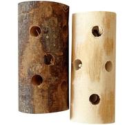 Abaodam Juguetes Masticables para Conejos y Cobayas de Madera Natural de Manzana 2 Piezas con Corteza Juguetes para Morder Que Favorecen la Salud Dental y Reducen el Estrés Mascotas