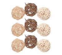 Abaodam Juguetes Masticables para Pájaros y Loros, Bolas De Ratán Naturales, Set De 9 Unidades, Juguetes Interactivos para Estimular y Entretener Aves Domésticas