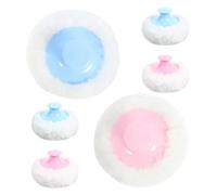 Abaodam Kit de 6 Borlas de Polvo Suaves para Bebés, Esponjas para Mezclar Talco, Tamaño Pequeño, Colores Azul Claro y Rosa, Aplicador Portátil para Cuidado Infantil y Uso en Viajes
