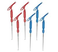 Abaodam Kit de 6 Extractores de Anzuelos de Pesca de Acero Inoxidable, Herramientas Multifuncionales para Quitar Púas y Anudar, Mango Ergonómico, Portátil y Rápido para Pesca